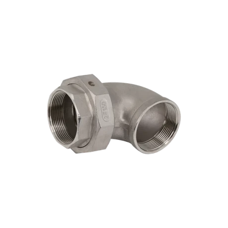 Американка угловая вр/вр нержавеющая, AISI304 DN15 (1/2"), (CF8), PTFE, PN16, NK-ADY/4 