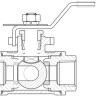 Кран шаровой нержавеющий трехходовой L-образный HLG25 AISI 316 (CF8M)