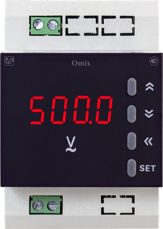 Вольтметр однофазный на DIN-рейку с аналоговым выходом Omix D3-V1-1-I420-N2