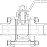 Кран шаровой нержавеющий приварной короткие патрубки HKV15 AISI 304 (CF8)