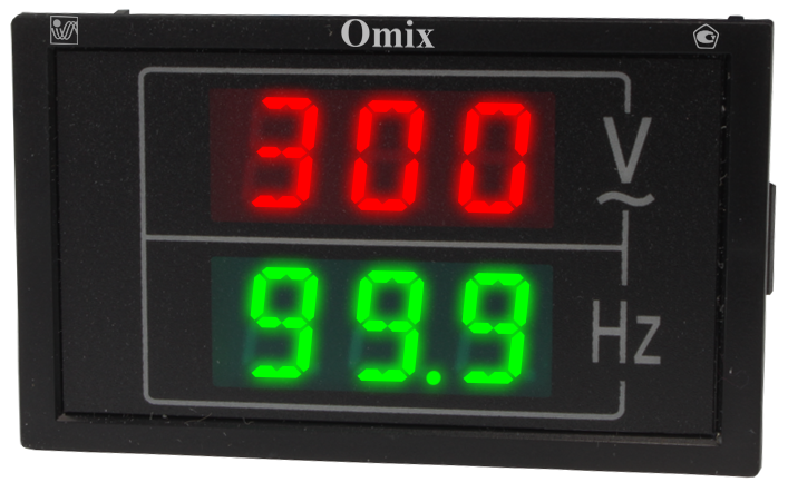 Индикатор напряжения и частоты однофазный щитовой Omix PQ74-VF2-1